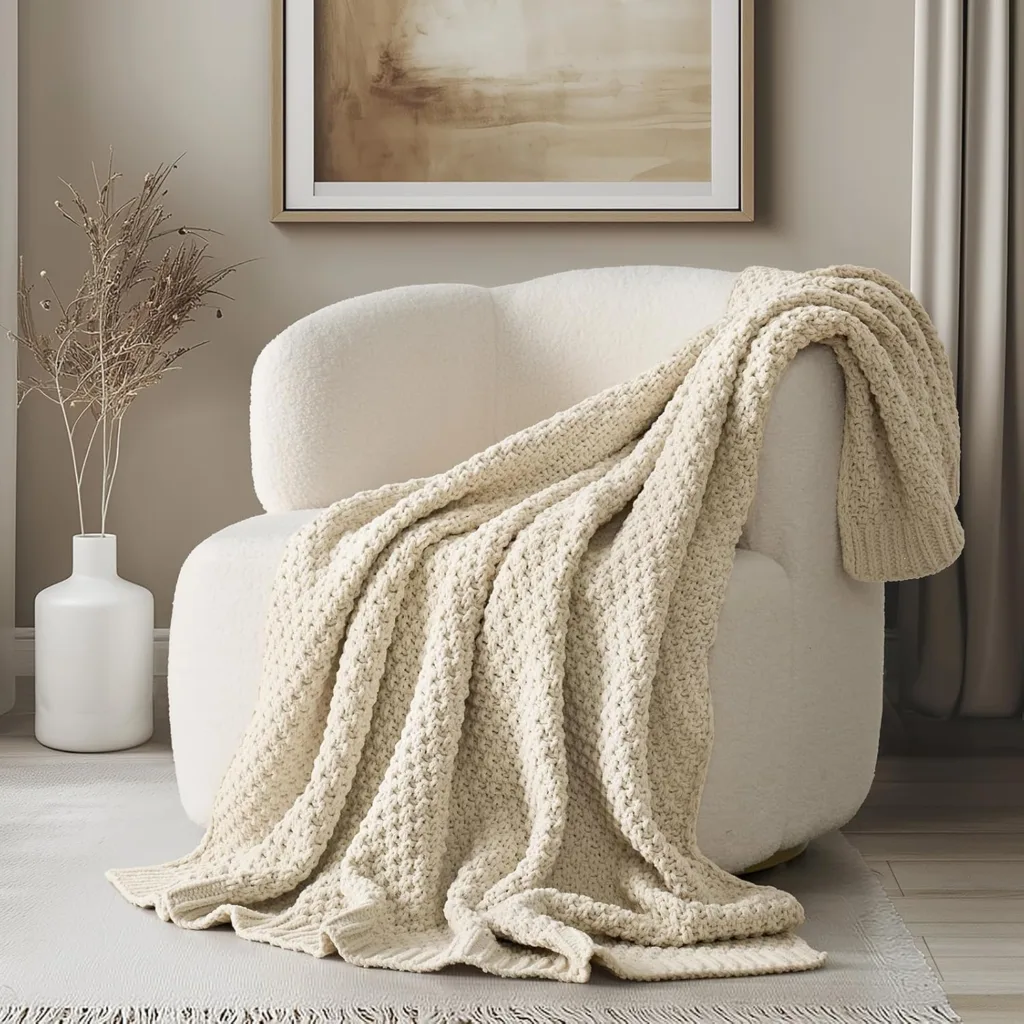 chunky knit throw blanket