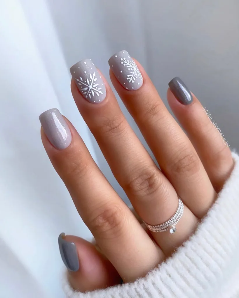 frosted gray snowflakes