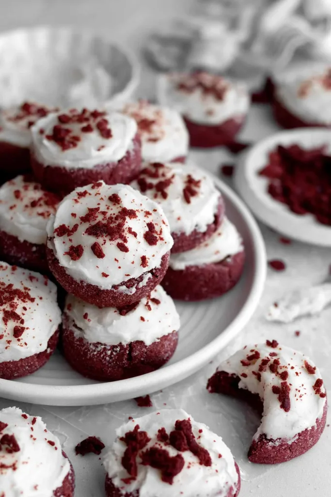 frosted red velvet cookies