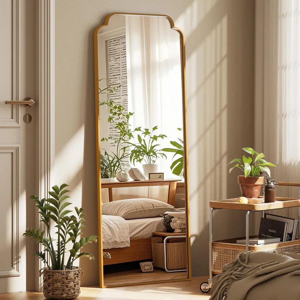 gold arch floor length mirror