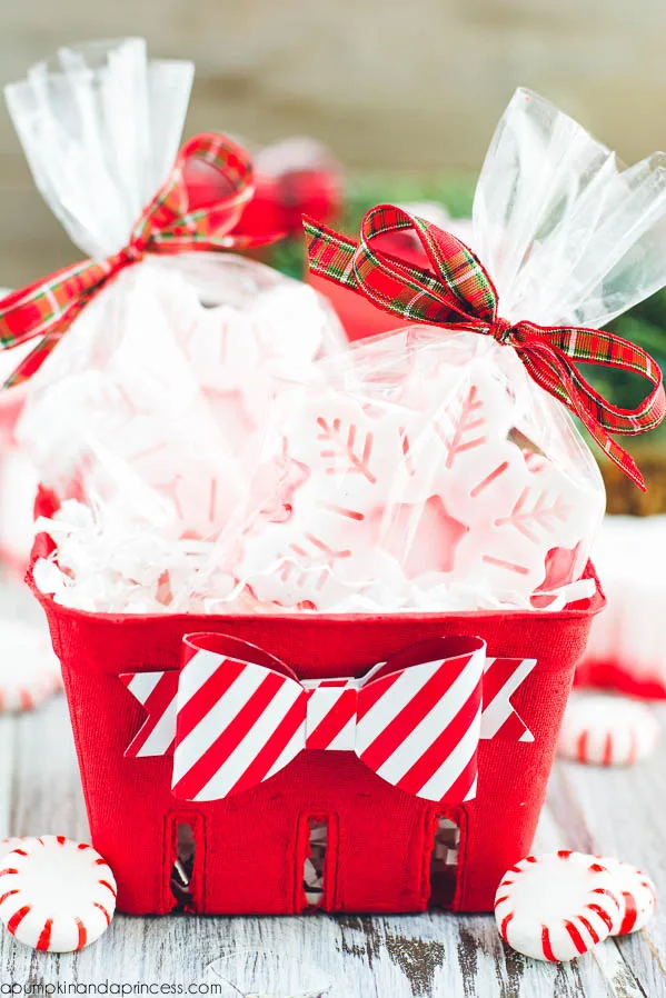 homemade peppermint soap basket