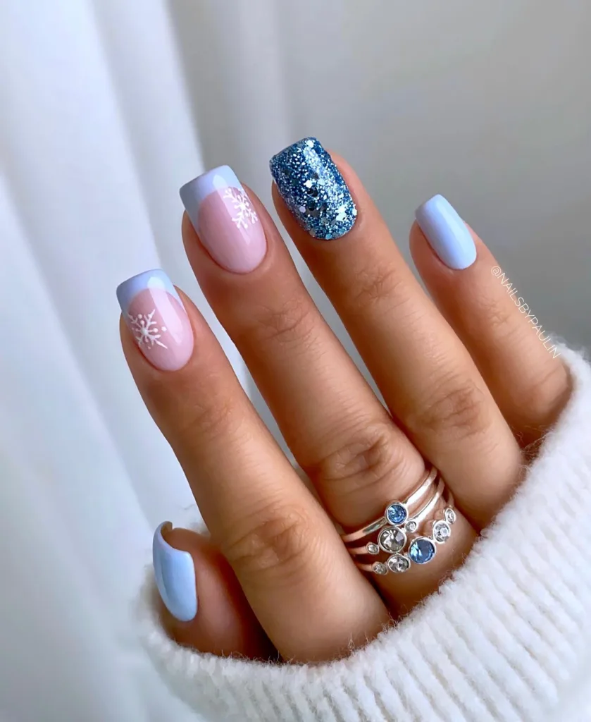 ice queen blue winter nails