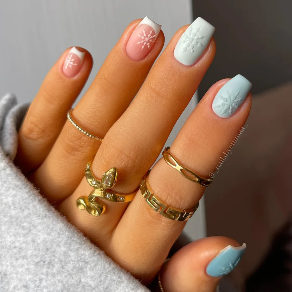 matte falling snowflakes