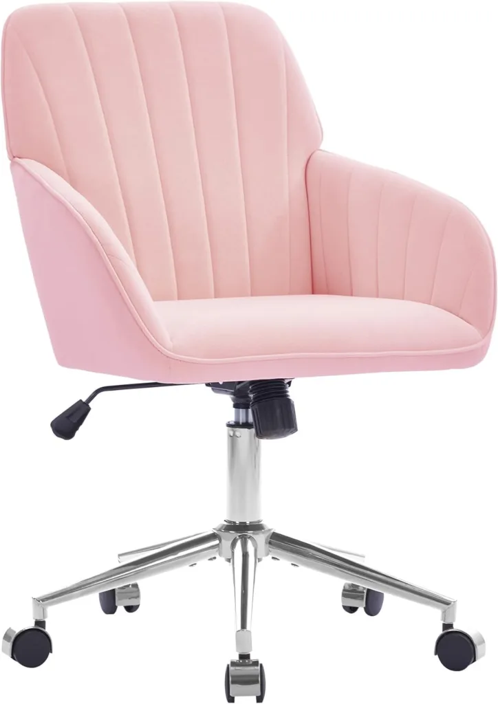 pink velvet desk chair