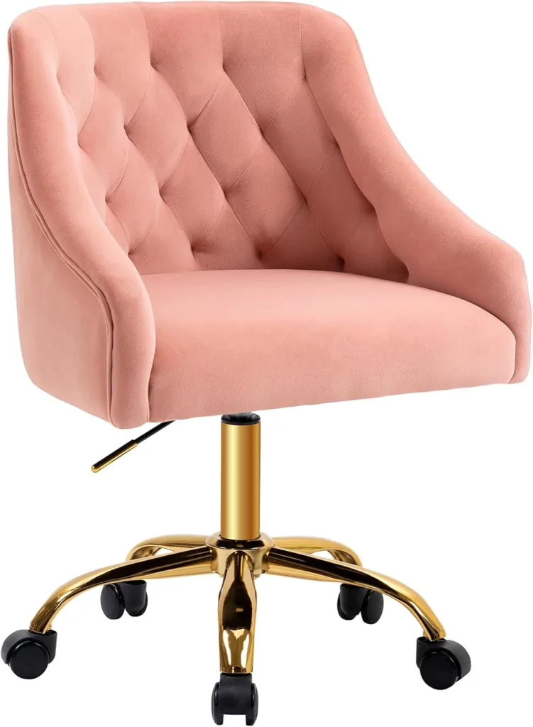 pink velvet swivel chair