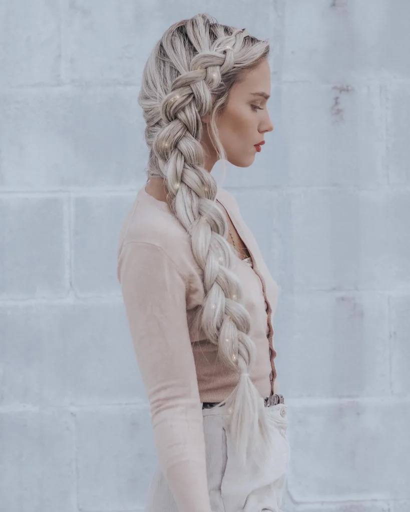 winter pull-through side braid with lights