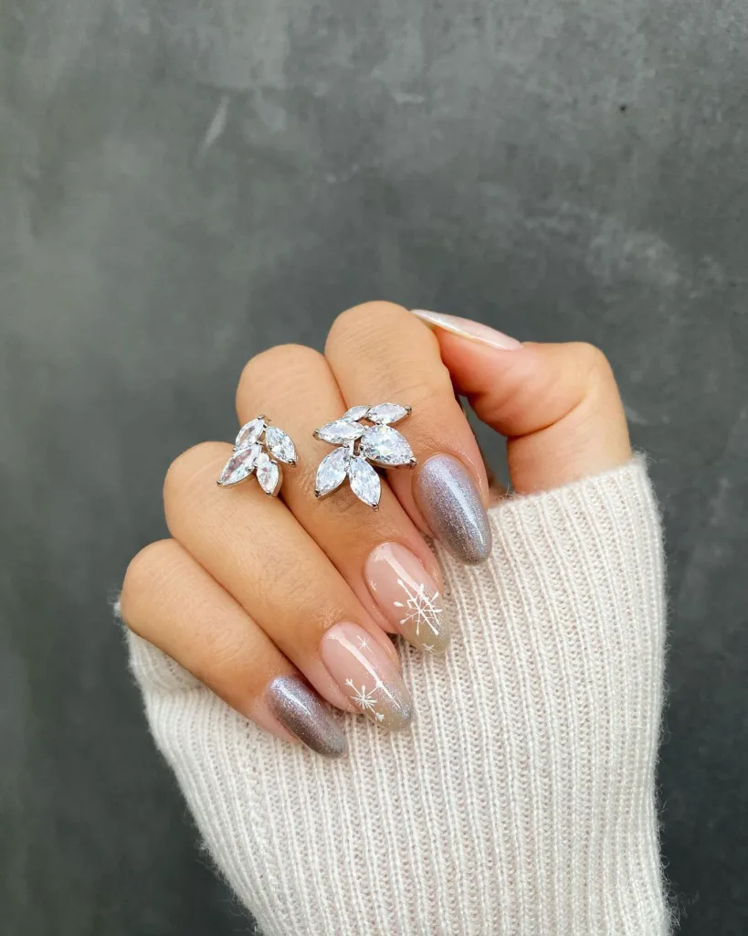 silver glitter snowflakes