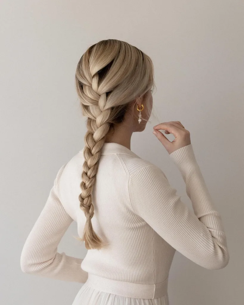sleek french braid