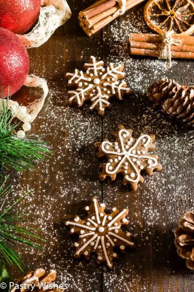 snowflake gingerbread cookies