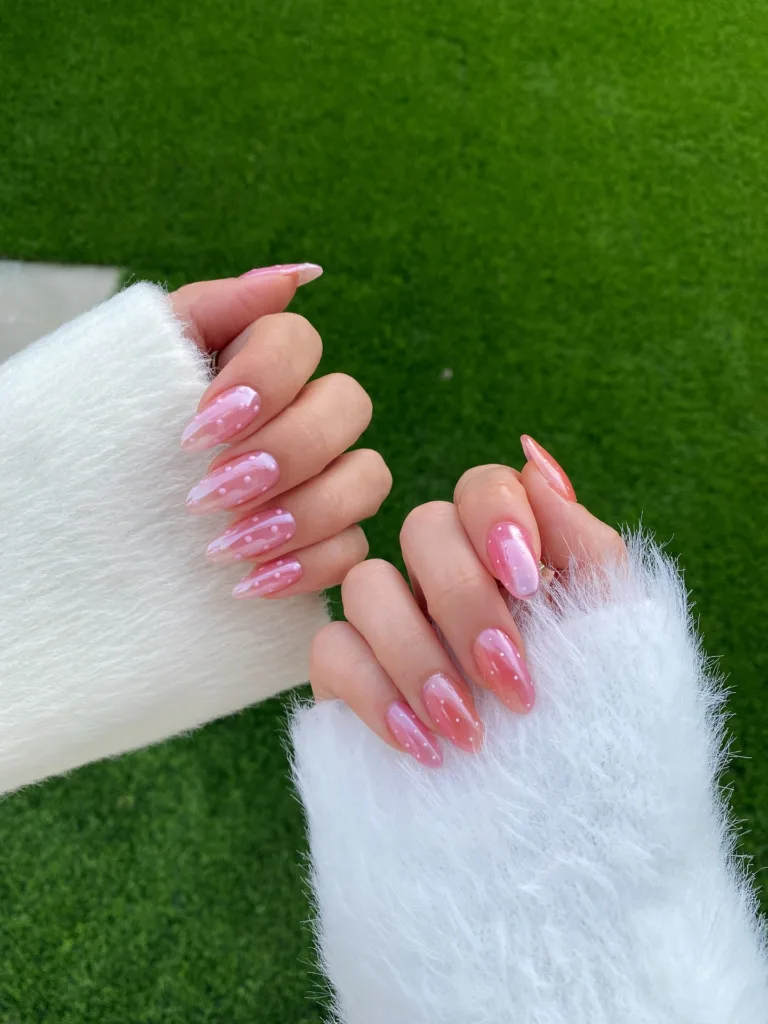 strawberry glaze polka dots