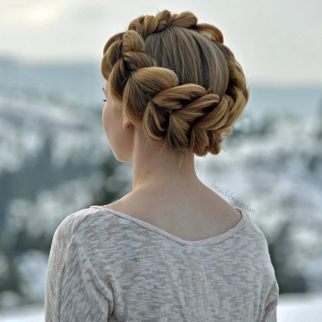 textured pull-through crown braid