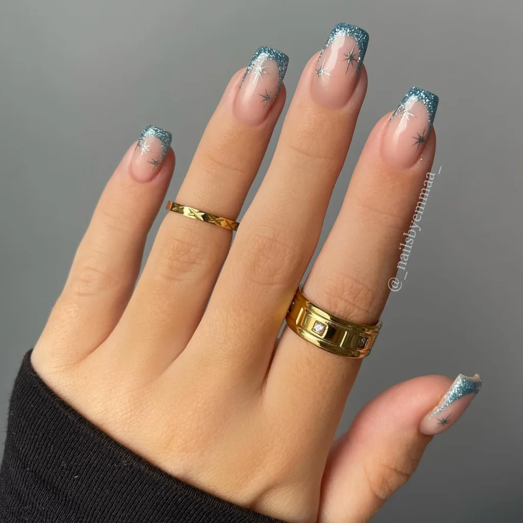 winter wonderland blue nails
