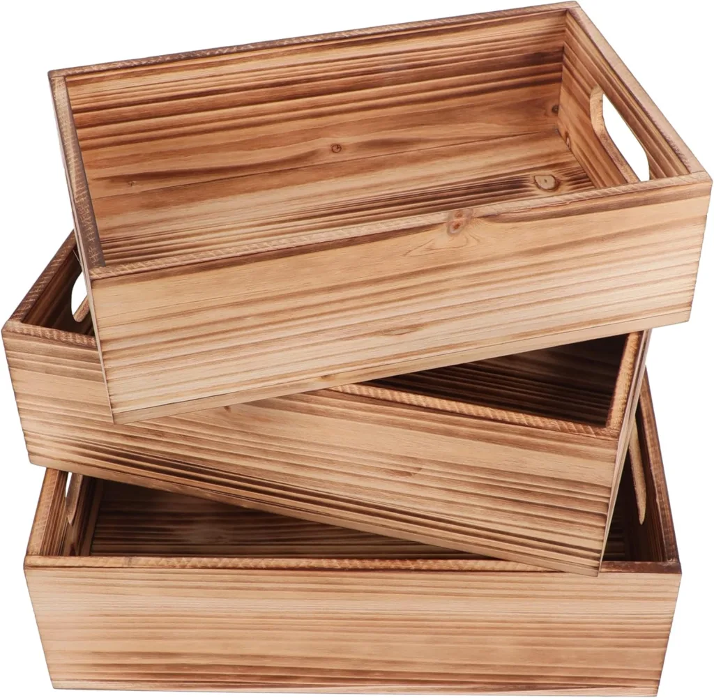 wood crate storage for christmas gift