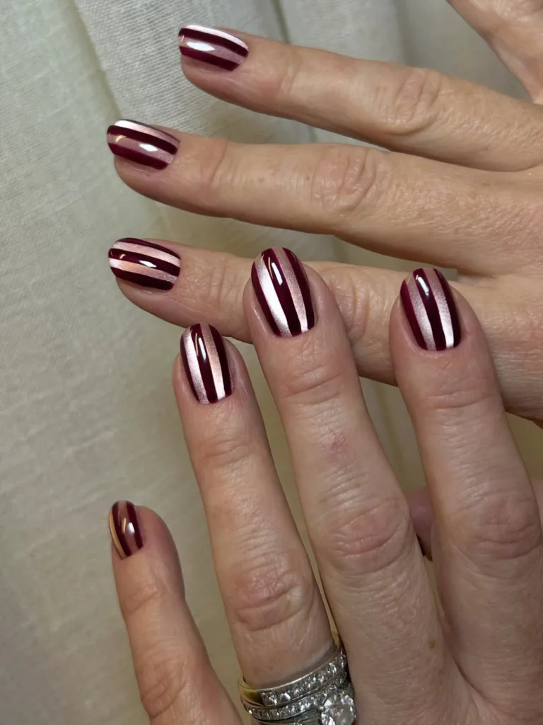 burgundy velvet stripes