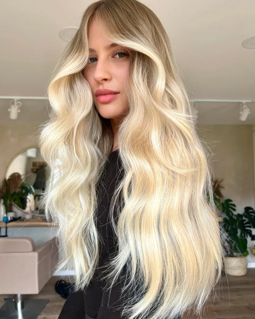buttery blonde balayage hair color