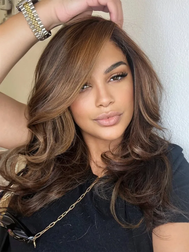 caramel brown balayage hair color