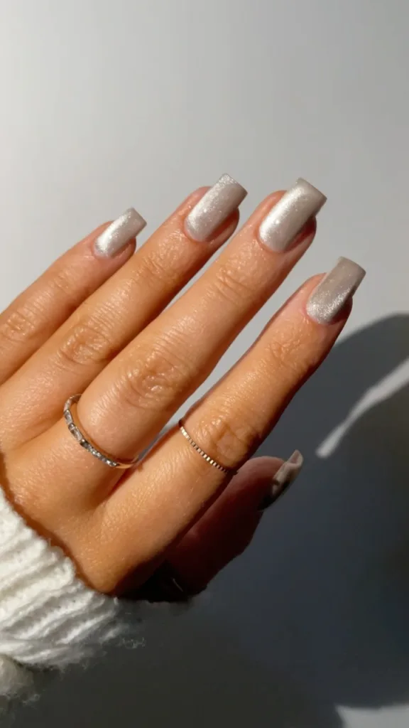 champagne silk nails