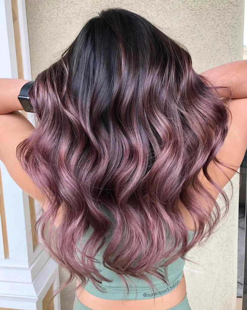 mauve balayage hair color