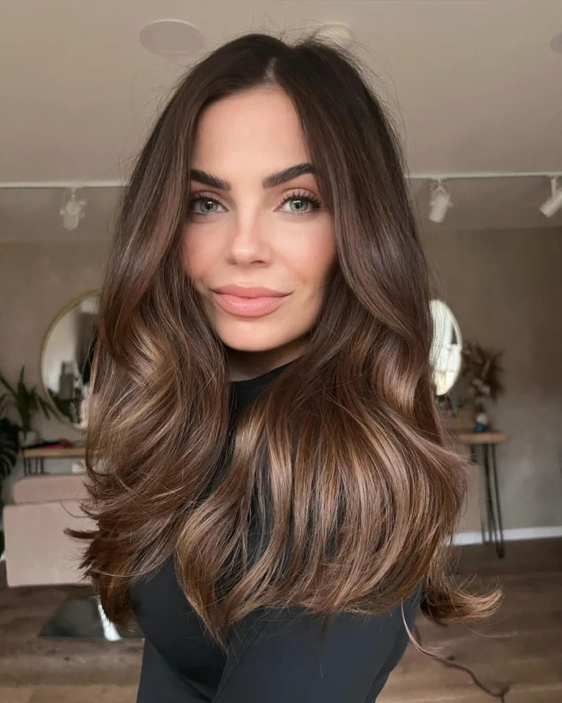 old money brunette balayage
