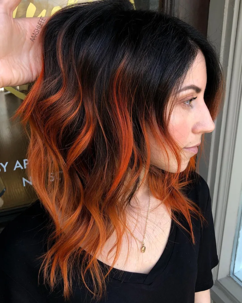orange balayage hair color