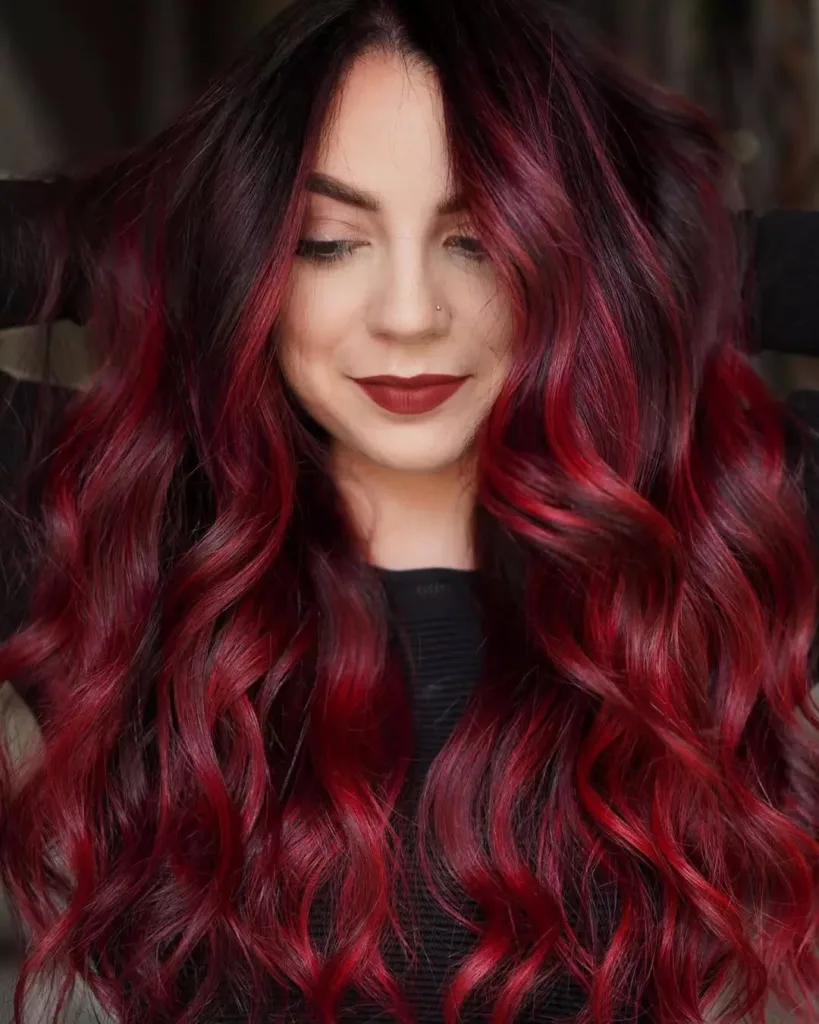 red velvet balayage hair color