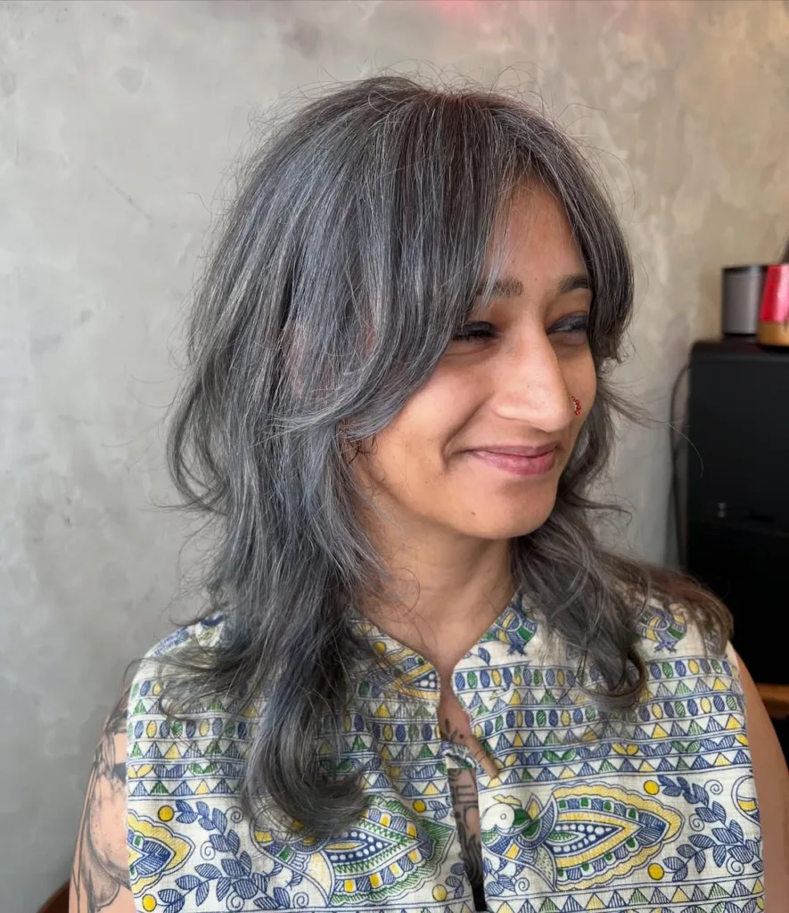 soft layered wolf cut for mature hair