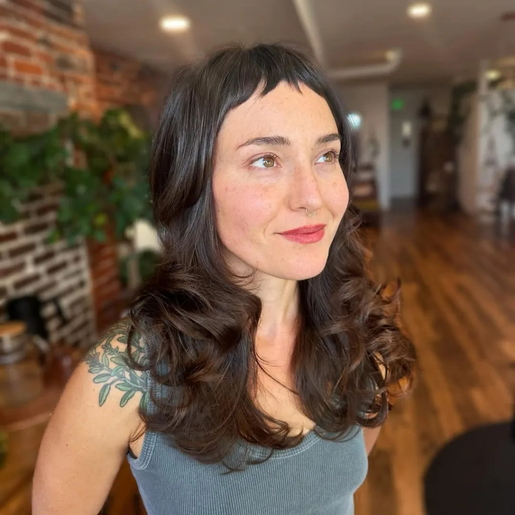 wolf cut with micro bangs