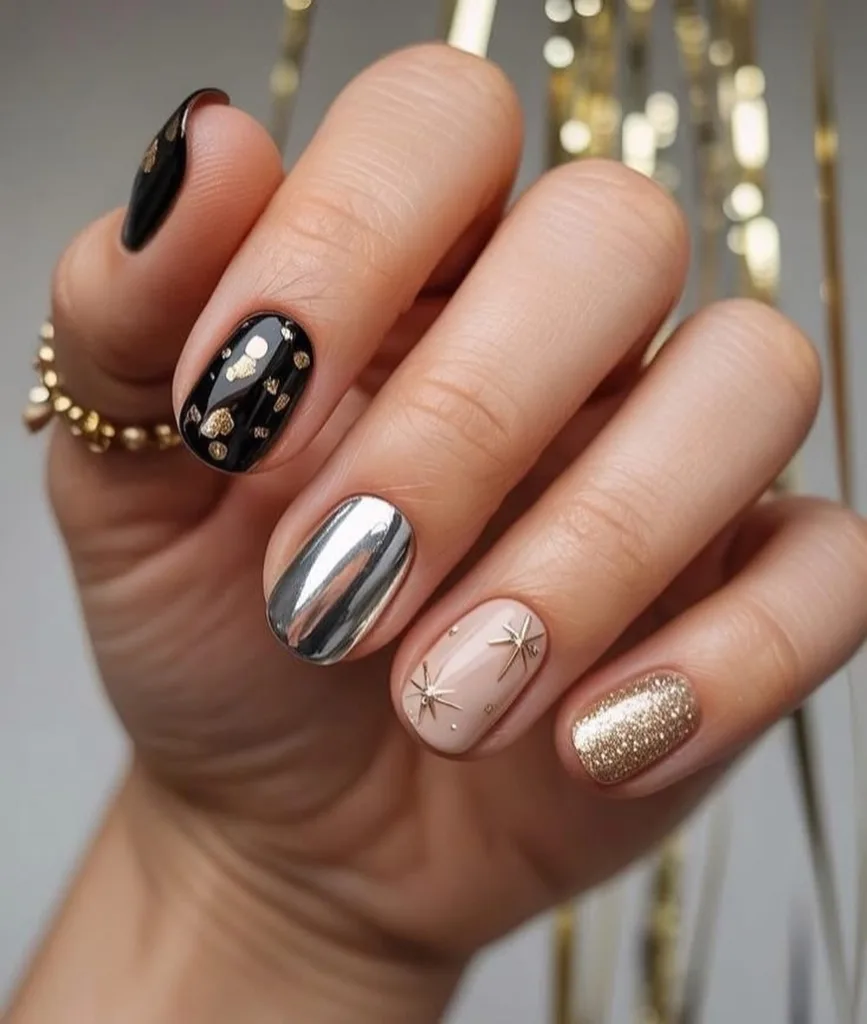 chrome party nails
