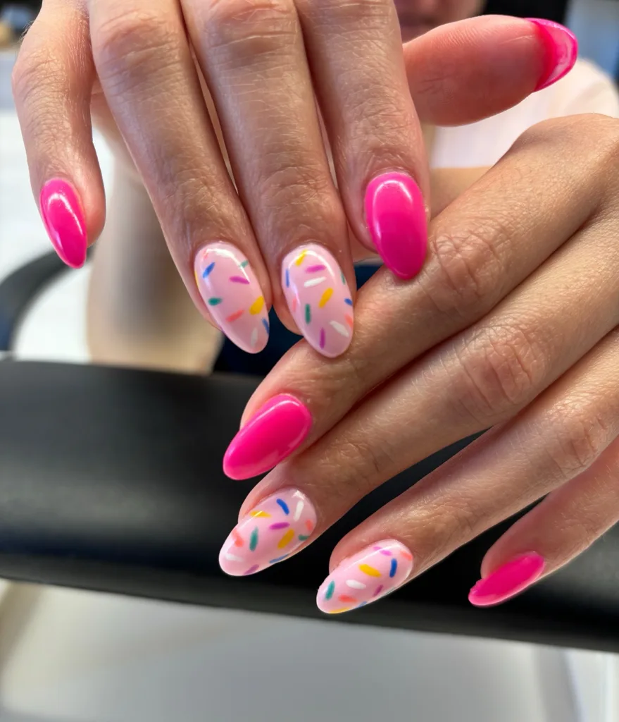 cupcake birthday nail sprinkles