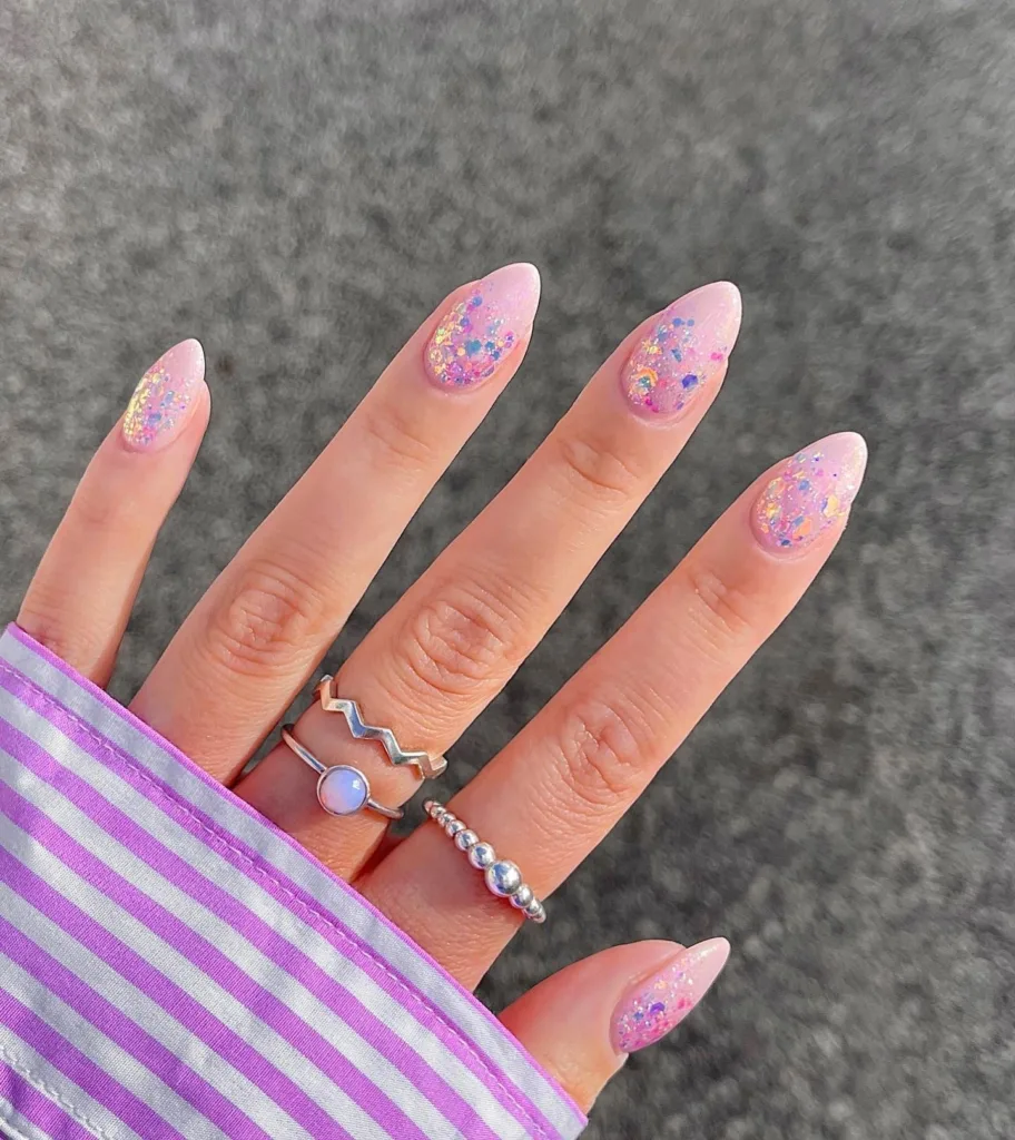 holographic confetti nails