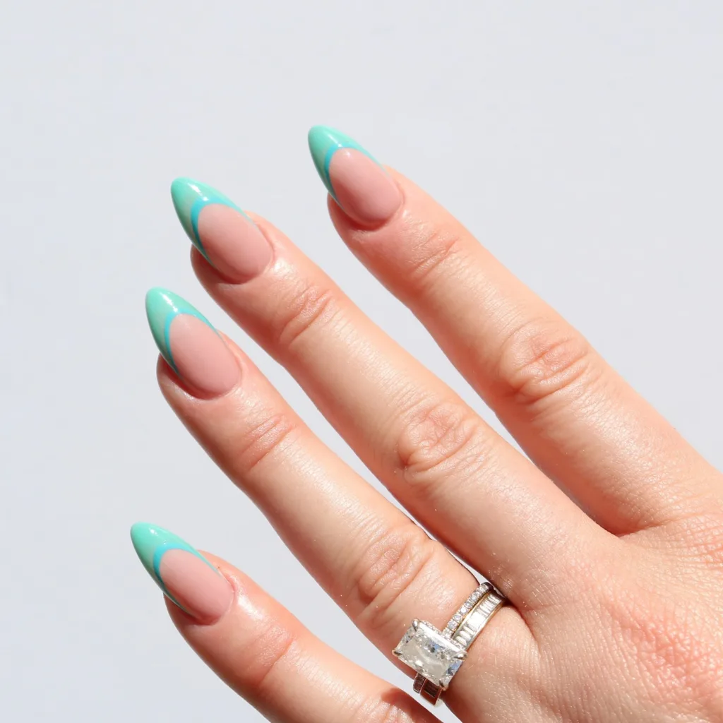 double french almond tips