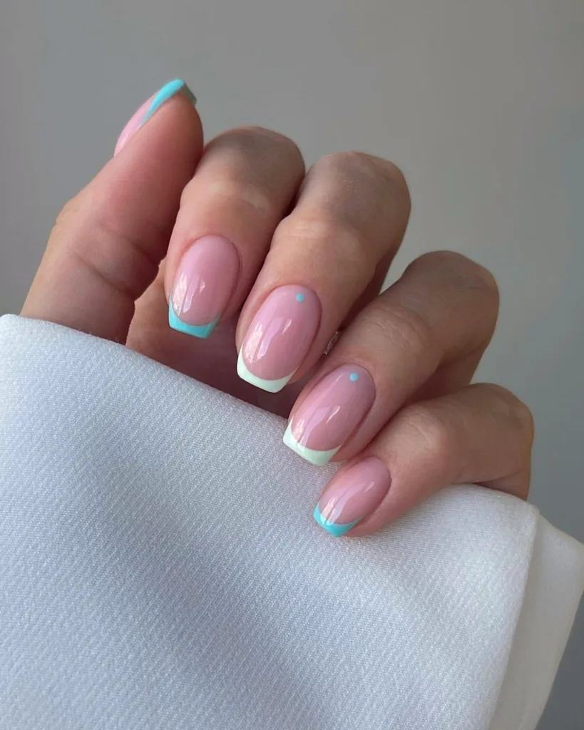 mint and aqua frenchies