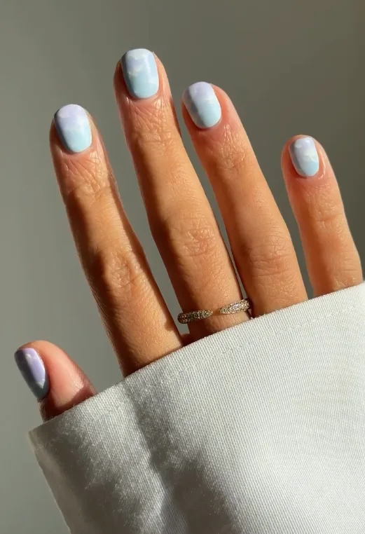 ombre skies cloud nails
