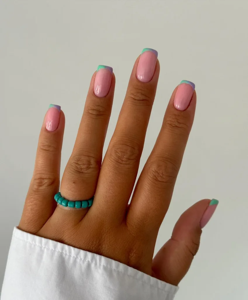 purple and turquoise ombre