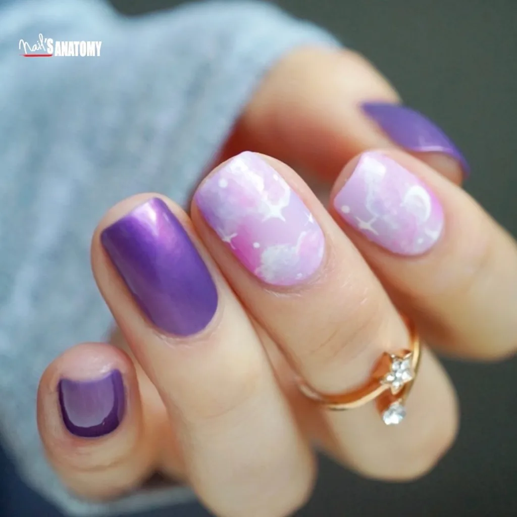 purple cloud nails