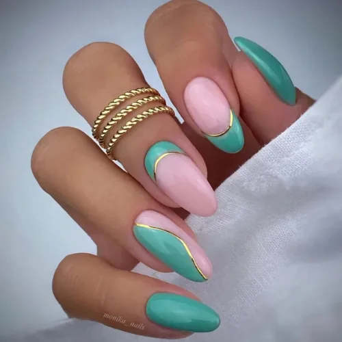 turquoise french tip nails featured