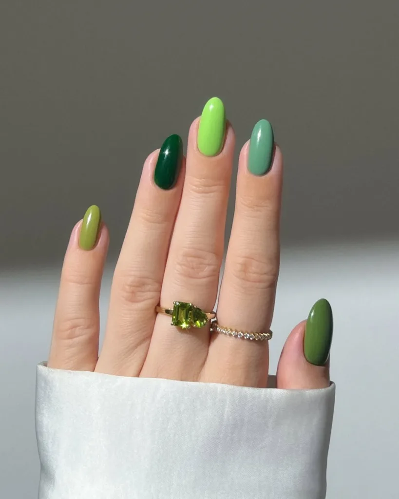shades of green nails