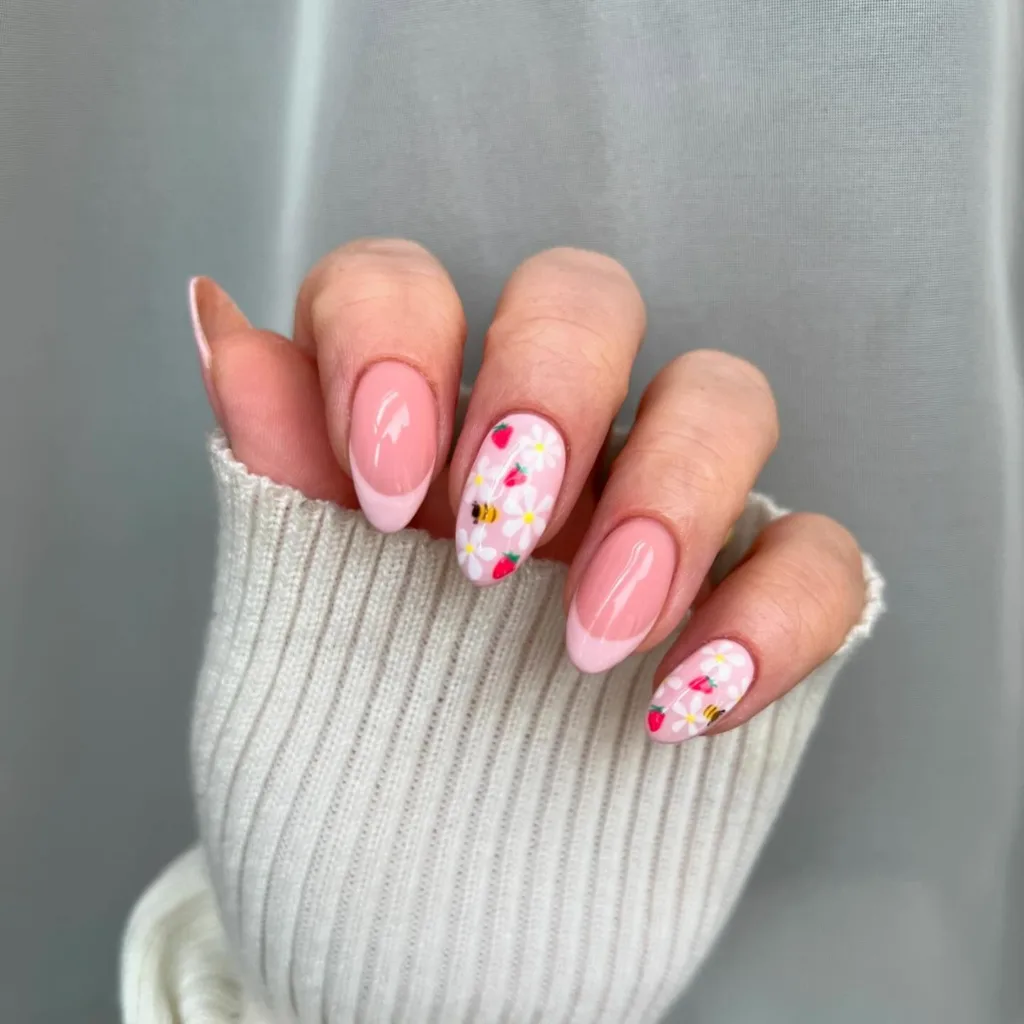 strawberries and bees