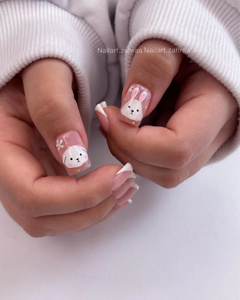 3d bunny french tips