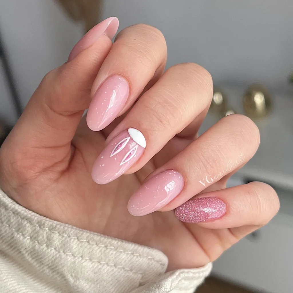 pink glitter accents
