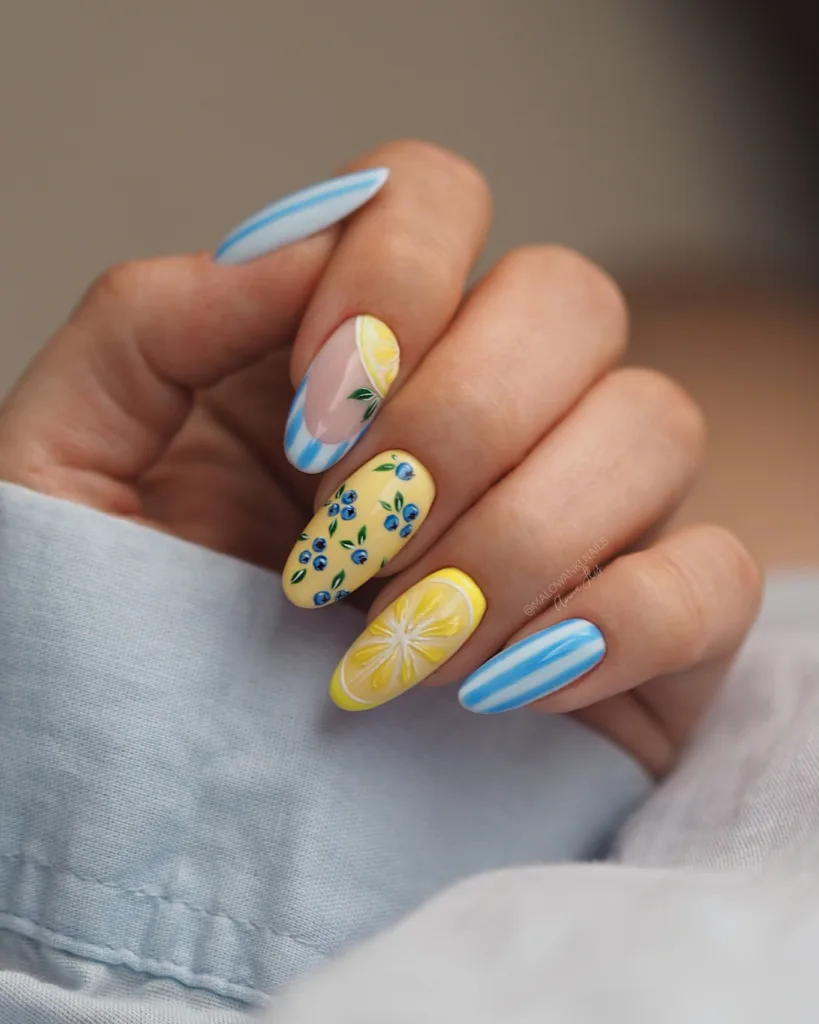 blueberries & lemons nails