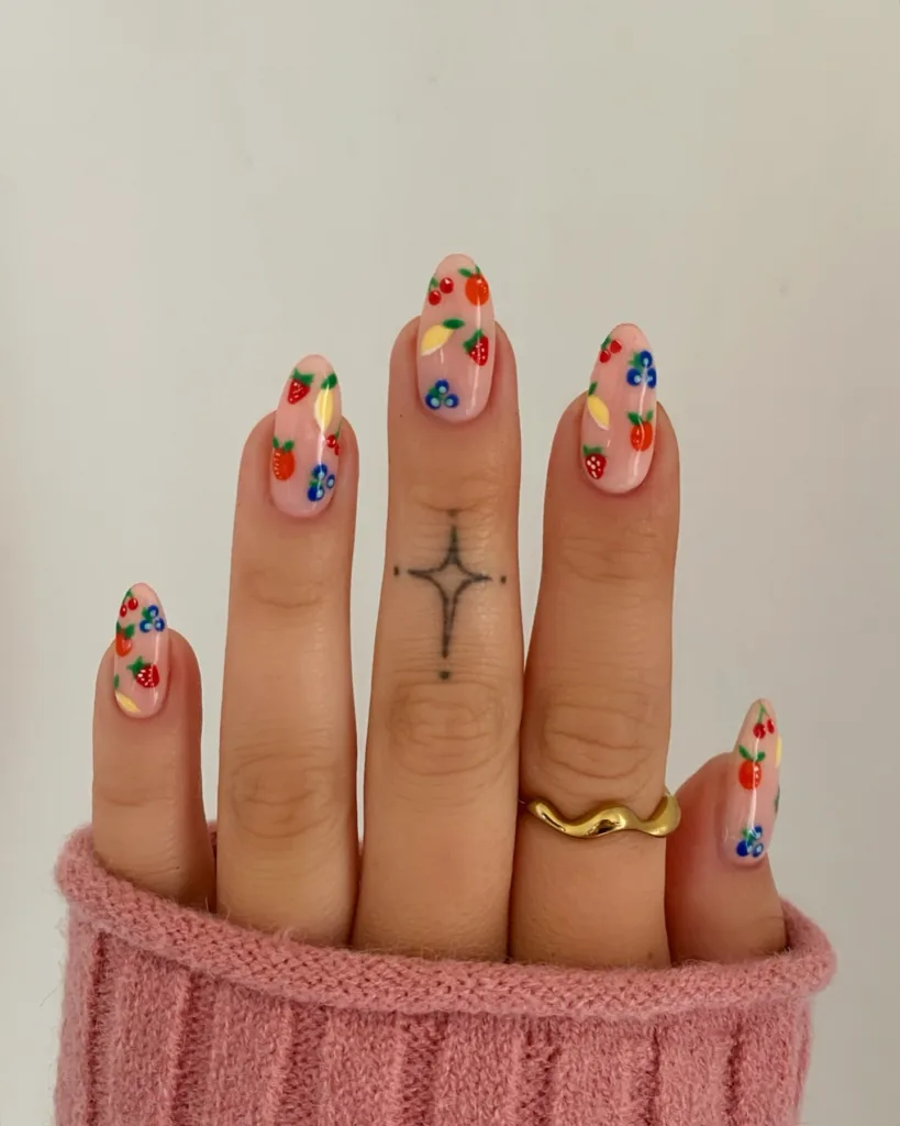 mini fruits nails