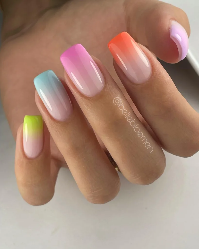 bright ombre rainbow