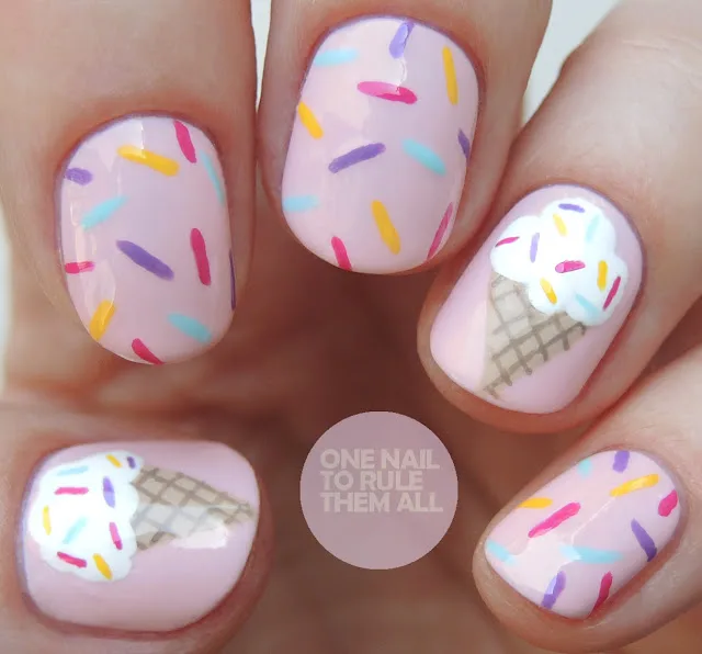ice cream sprinkle nails