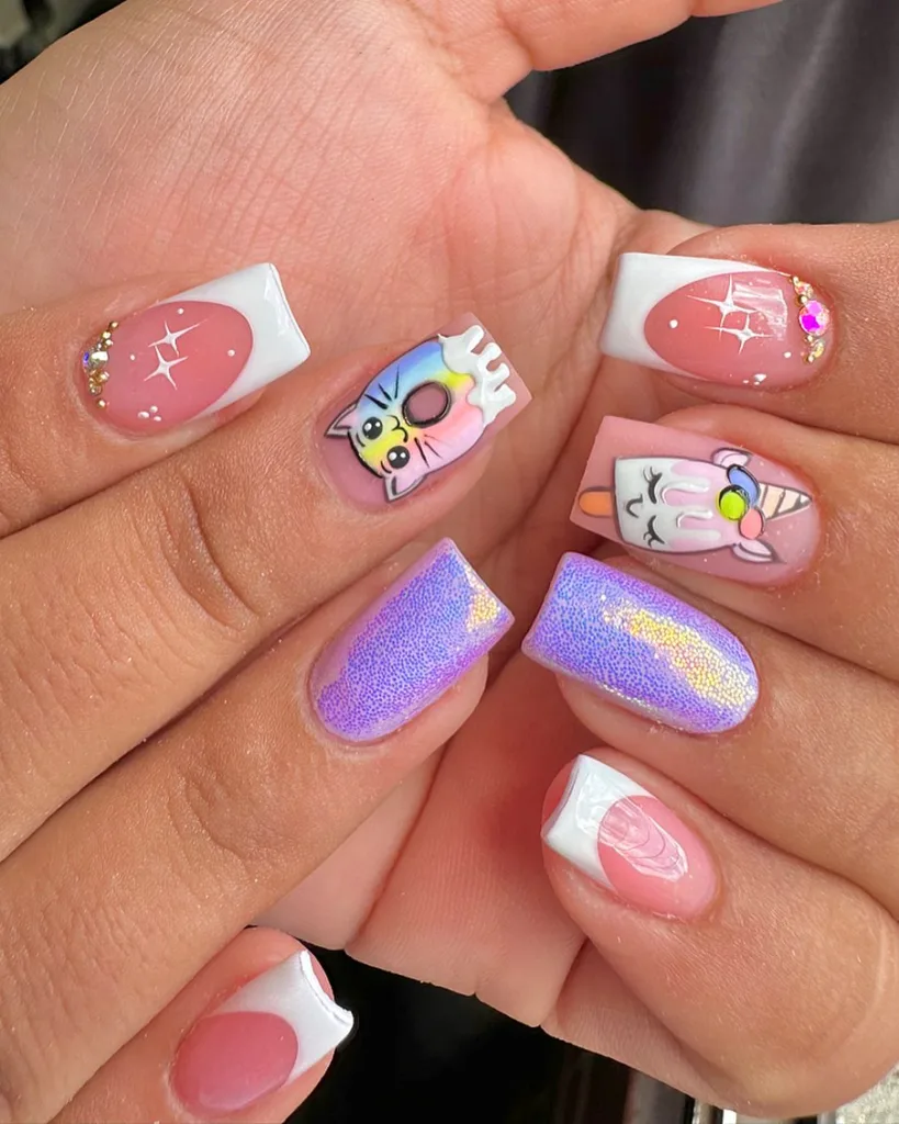 kitty cone nails
