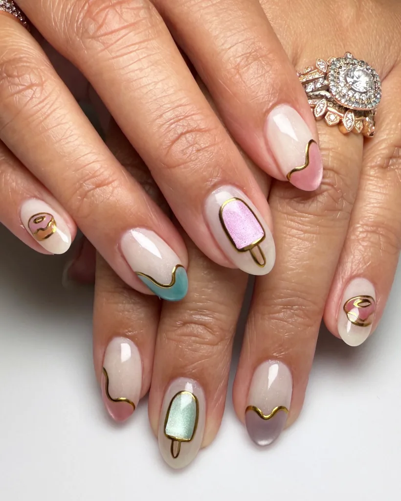 pastel pop nails