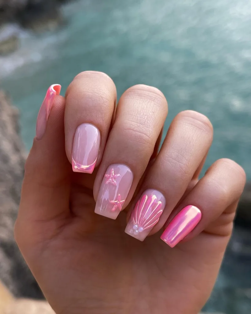 pink iridescent mermaid