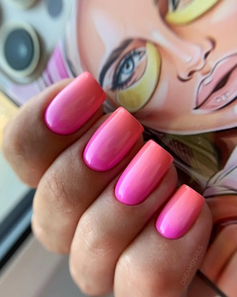 pink ombre nails