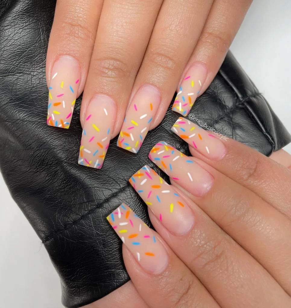 sprinkle fade nails