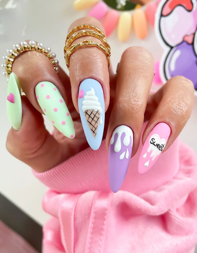 sweet cone nails